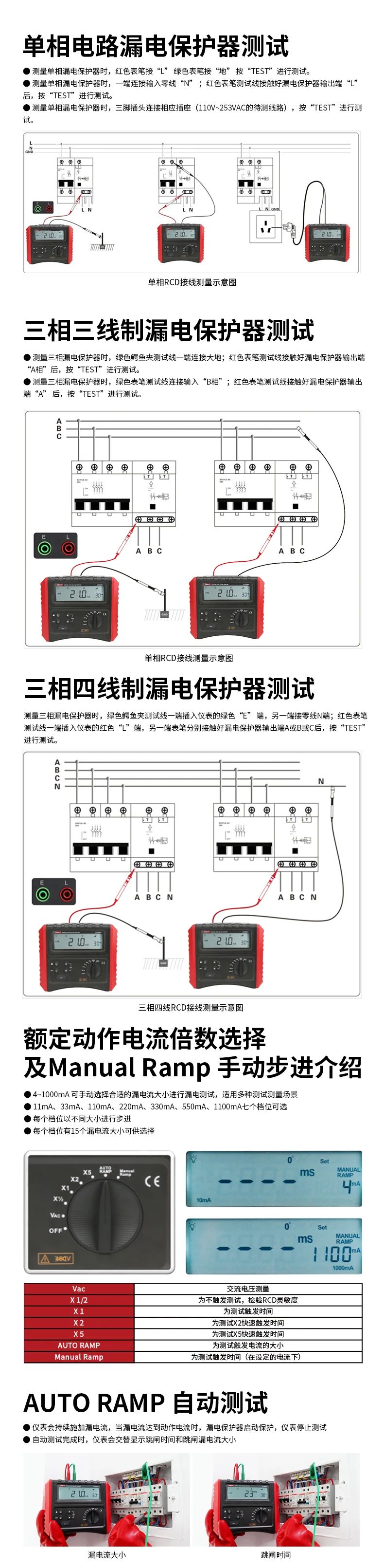 優(yōu)利德UT586+漏電開關測試儀